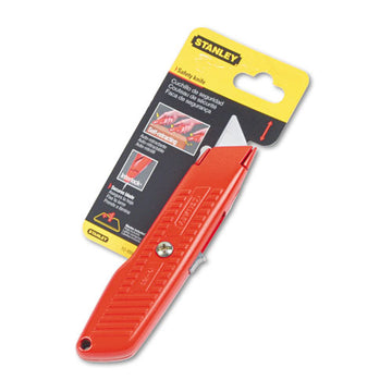 Stanley® Interlock Safety Utility Knife W-self-retracting Round Point Blade, Red Orange freeshipping - TVN Wholesale